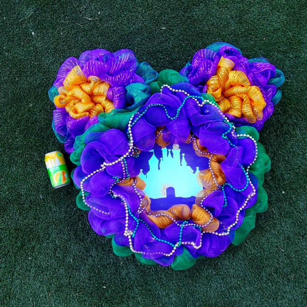 Mardi Gras Themed Disney Door Wreath
